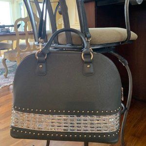 Large Gray Bling Bag